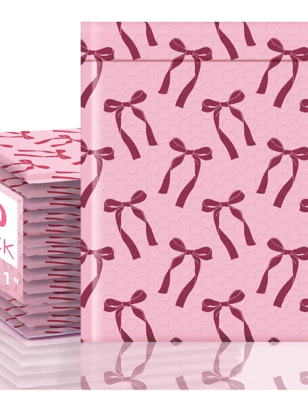 Bubble Mailers 8.5x12 Inch 40 Pack Cute Pink Bow Padded Envelopes